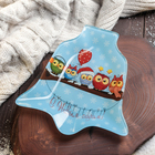 Блюдо стеклянное сервировочное Доляна «Колокольчик. Счастливого Рождества», 18×17 см - Фото 1