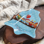 Блюдо стеклянное сервировочное Доляна «Колокольчик. Счастливого Рождества», 18×17 см - Фото 2