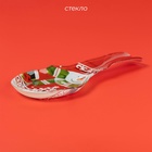 Подставка новогодняя под ложку Доляна «Снеговик», 24×10 см, стекло, красная - Фото 2