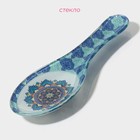 Подставка под ложку Доляна «Анха», 21.5×7.7 см, стекло, голубая - Фото 2