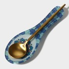 Подставка под ложку Доляна «Анха», 21.5×7.7 см, стекло, голубая - Фото 7