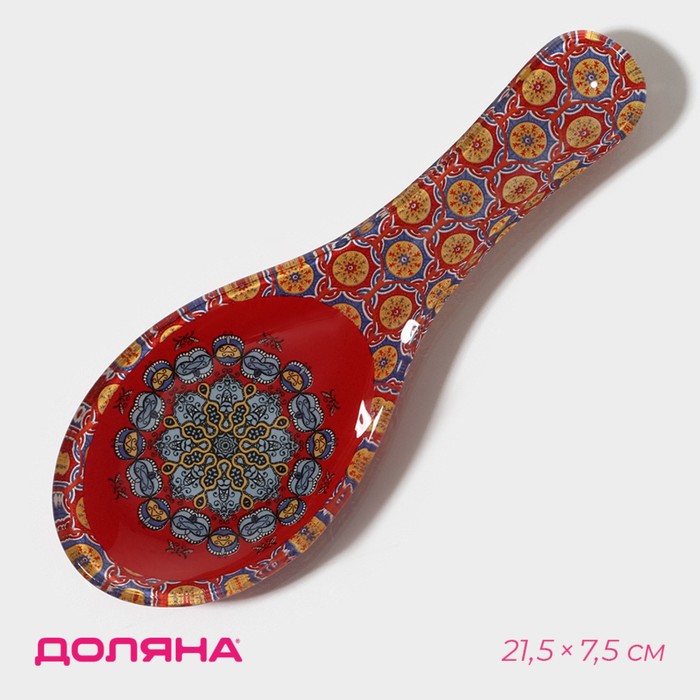 Подставка под ложку Доляна «Крац», 21.5×7.5×1.4 см, стекло, красная - Фото 1