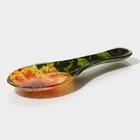 Подставка под ложку Доляна «Хризантема», 21×7.5×1.4 см, стекло, разноцветная - Фото 3