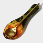 Подставка под ложку Доляна «Хризантема», 21×7.5×1.4 см, стекло, разноцветная - Фото 6