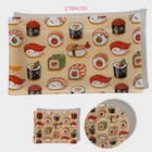 Набор для суши Доляна «Сет», 3 предмета: соусники 8×2 см, 8×6 см, подставка 25×15×2 см, стекло - Фото 2