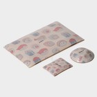 Набор для суши Доляна «Сет», 3 предмета: соусники 8×2 см, 8×6 см, подставка 25×15×2 см, стекло - Фото 3