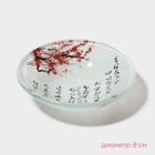Набор для суши из стекла Доляна «Сакура», 3 предмета: соусники 8×2 см, 8×6 см, подставка 25×15×2 см - Фото 4