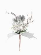 Еловая ветка декоративная «Зимнее волшебство. Сияние», ягоды, хвоя, листья, 19 см 4306280