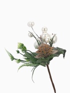 Еловая ветка декоративная «Зимнее волшебство. Сияние», 18 см 4306283