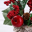 Декор "Зимнее очарование" ягоды шишка в мешочке, 17 см - Фото 2