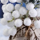 Декор "Зимнее очарование" белые ягоды шишки в мешочке, 22 см - Фото 2