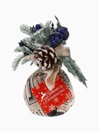 Новогодняя композиция на стол «Зимнее волшебство. Очарование» в мешочке, черника, шишка, 14 см - Фото 6