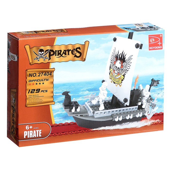 Конструктор «Пиратский катер», 129 деталей - фото 1909684619