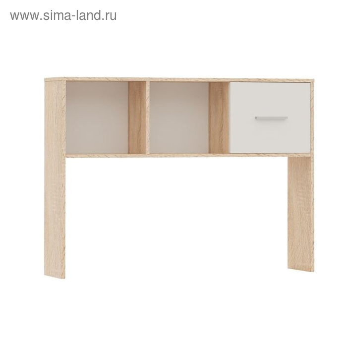 Полка-надставка стола «Стелс 120», 1200 × 250 × 880 мм, цвет дуб сонома / белый - Фото 1