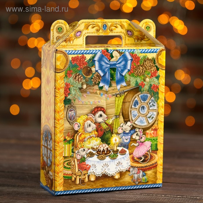 Подарочная коробка "Мышки в сыре", с игрой, 16,8 х 7 х 25 см - Фото 1
