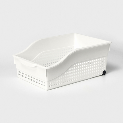 Контейнер для хранения хозяйственный «Лофт», 31×21×12.5 см, на колёсах, белый