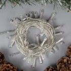 УЦЕНКА Гирлянда «Нить» 5 м, IP20, прозрачная нить, 50 LED, 8 режимов, 220 В, свечение тёплое белое - Фото 2
