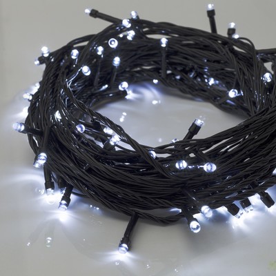 УЦЕНКА Гирлянда «Нить» 10 м, IP20, тёмная нить, 100 LED, свечение белое, 8 режимов, 220 В