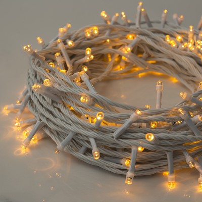 УЦЕНКА Гирлянда «Нить», 20 м, IP20, 200 LED, 220 В, 8 режимов, белая нить, свечение белое