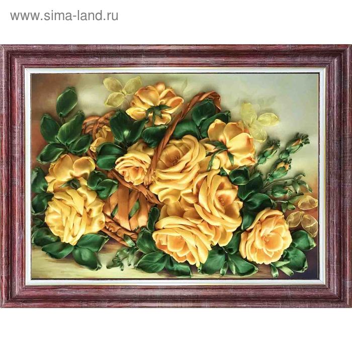 Набор для вышивки лентами «Жёлтые розы» - Фото 1