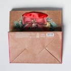 Пакет крафтовый квадратный «С Новым годом», 14 × 14 × 9 см - фото 9037618