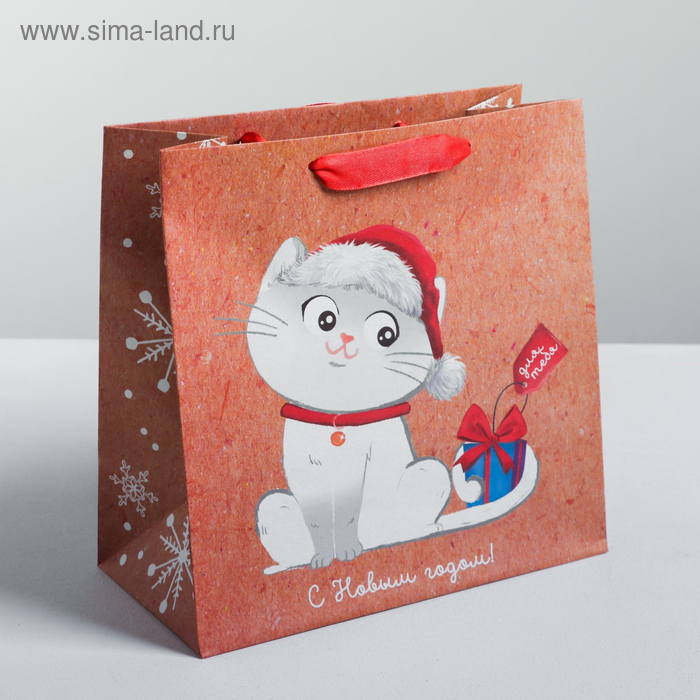 Пакет крафтовый квадратный «Волшебного праздника», 22 × 22 × 11 см - Фото 1
