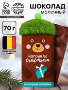 Шоколад новогодний молочный «Наполняю счастьем»: в шапочке, 70 г - Фото 1