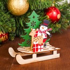 Декор новогодний «Снеговик с оленем на санях» - Фото 1