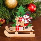 Декор новогодний «Снеговик с оленем на санях» - Фото 2