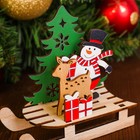 Декор новогодний «Снеговик с оленем на санях» - Фото 3