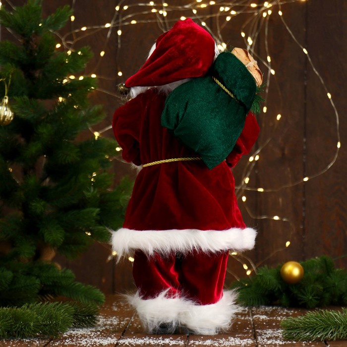 Дед Мороз "В красной шубке, с фонарём" 45 см - фото 1908479743