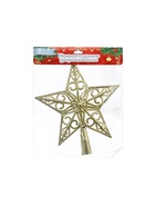 Звезда на ёлку (верхушка), рельефный узор, 19×22 см, золотистый 4322929
