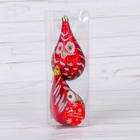 Украшение ёлочное "Совята" (набор 2 шт) 7х12 см красный - Фото 2