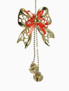 Ёлочная игрушка «Зимнее волшебство. Бантик с бубенчиками» пластик, 11.5×10 см, золотисто-красный - Фото 5