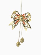 Ёлочная игрушка «Зимнее волшебство. Бантик с бубенчиками» пластик, 11.5×10 см, золотисто-красный - Фото 6