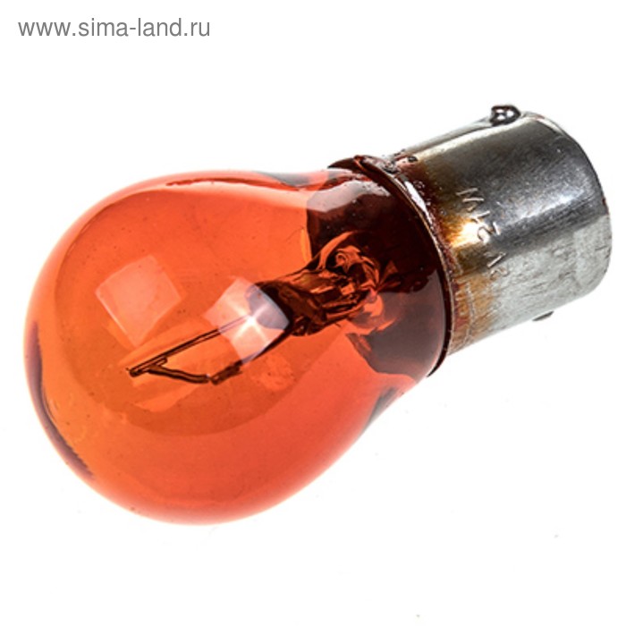 Лампа автомобильная Skyway Спутник PY21W, 12 В, 21 Вт, c цоколем BA15s, оранжевая - Фото 1
