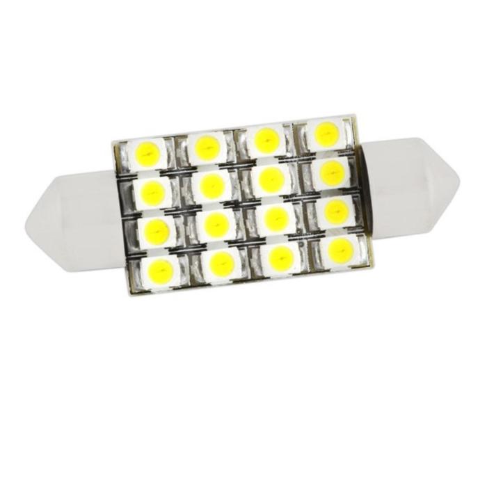 Лампа светодиодная Skyway T11 (C5W), 12 В, 16 SMD диода, c цоколем 39 мм, S08201161 - Фото 1