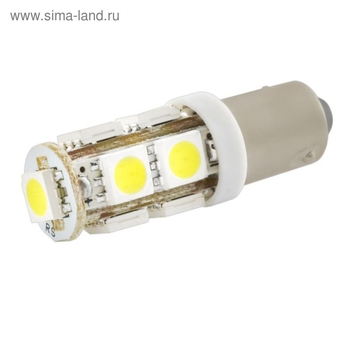 Лампа светодиодная Skyway T8.5 (T4), 12 В, 9 SMD диодов, с цоколем BA9S, S08201235 - Фото 1