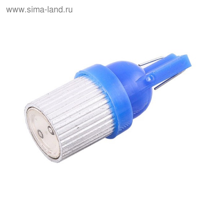 Лампа светодиодная Skyway T10 (W5W), 12 В, 1 SMD диод, без цоколя, радиатор, синяя, SRS-06B - Фото 1