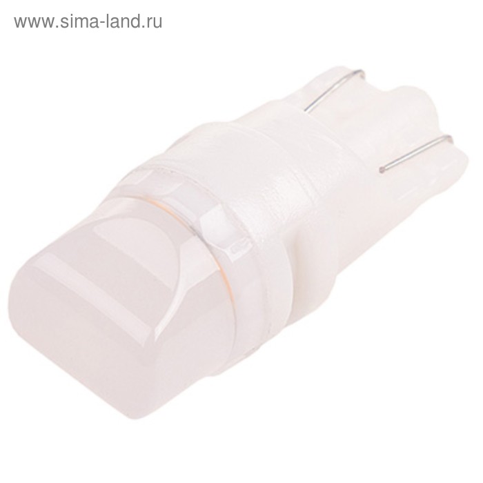 Лампа светодиодная T10(W5W), 12В 3 SMD диода, 1 конт без цоколя желтая Skyway,, S08201388 - Фото 1