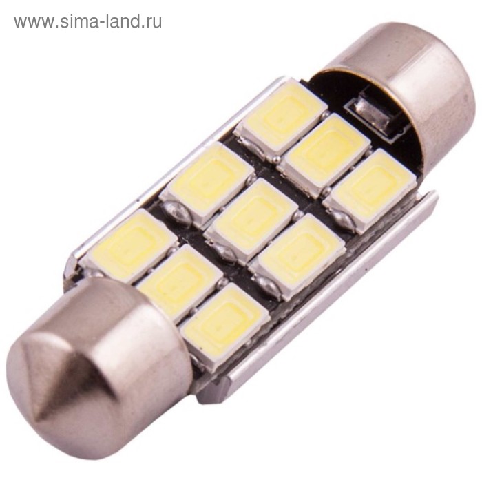 Лампа светодиодная Skyway T11 (C5W), 12 В, обманка, 9 SMD, с цоколем, S08201151 - Фото 1