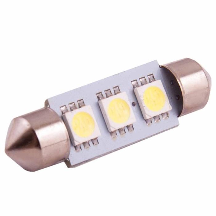 Лампа светодиодная Skyway T11 (C5W), 12 В, 3 SMD диода, c цоколем 39 мм, S08201167 - Фото 1