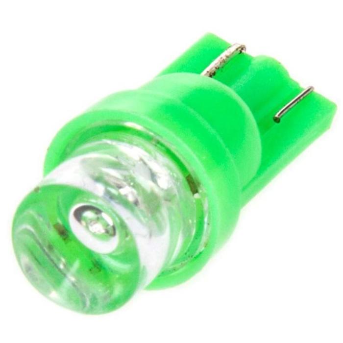 Лампа светодиодная Skyway T10 (W5W), 24 В, 1 диод без цоколя, конус, зелёная