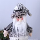 Мягкая игрушка "Дед Мороз с бубенчиком - длинные ножки" 10*40 см серебро - Фото 3