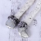 Мягкая игрушка "Дед Мороз с бубенчиком - длинные ножки" 10*40 см серебро - Фото 4