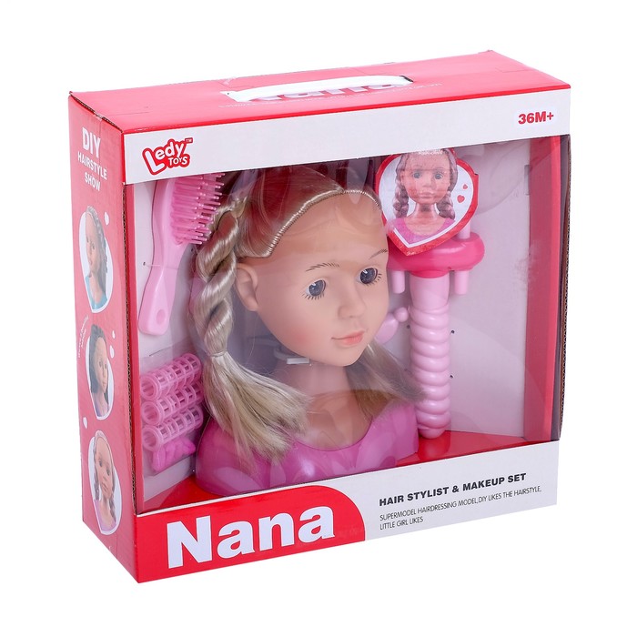 Кукла-манекен для создания причёсок «Нана» с аксессуарами - фото 1908480022