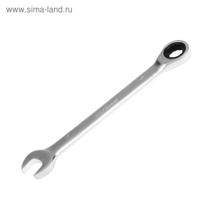 Ключ комбинированный AV Steel, трещоточный, 17 мм - Фото 1