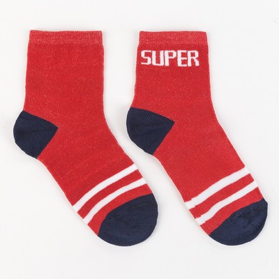 Носки детские, "Super" цвет красный, р-р 20-22