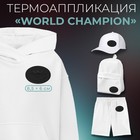 Термоаппликация «World champion», 8,5 × 6 см, цвет чёрный - фото 318219161