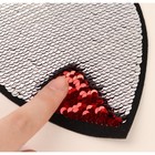 Термоаппликация двусторонняя «Сердце», с пайетками, 13 × 12 см, цвет красный/серебряный - Фото 3